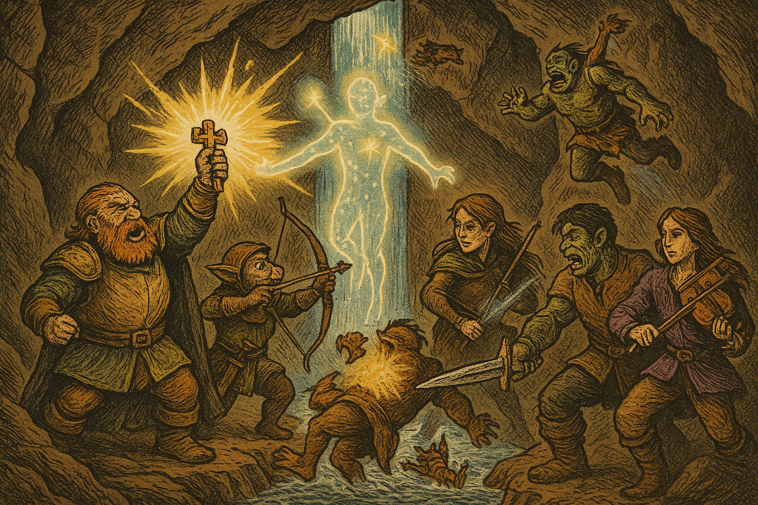 Adventurers Prevail in Waterfall Cave Skirmish